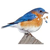 Madd Capp Bluebird 300 Piece Jigsaw Puzzle For Ages 10 and up - Unique Animal-Shaped Border, Poster Size, Challenging Random Cut, Five-Sided Box Fits