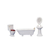 Dollhouse Miniature 1:12 Scale 4 Pc White Artdeco Bath Set #D6405