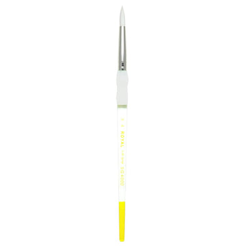 Soft-Grip White Taklon Round Brush-Size 4