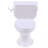 White Dollhouse Furniture Model Bathroom Miniature Toilet for Doll Miniature Bathroom Accessory Furniture