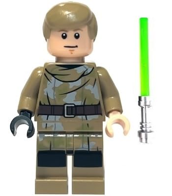 LEGO Star Wars: Luke Skywalker in Endor Outfit with Dark Green Lightsaber