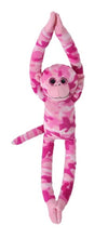 The Petting Zoo, Hanging Monkey Stuffed Animals, Plush Toys for Girls and Boys, Camo Monkey Plush Toy, 20inch (Pink)