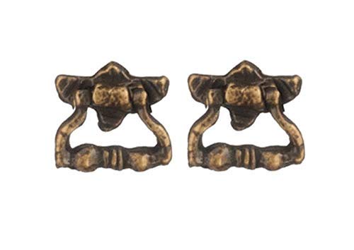 Dollhouse Antique Brass Knocker Handles Drawer Pulls Miniature 1:12 Scale