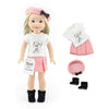 Emily Rose 14" Doll Parisian Outfit 5-PC - Pink Skirt, Paris Tee, Beret & Boots | Glitter Girls and Wellie Wishers Compatible | Gift Boxed | Doll NOT