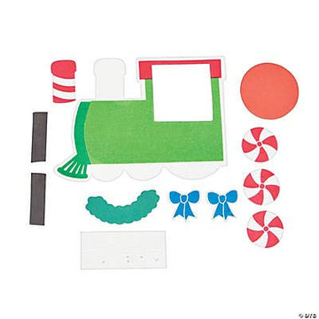 Dated Christmas Train Picture Photo Frame Magnet Craft kit for Kids-Makes 12-Classroom Activity