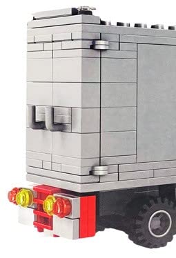 General Jim's Black Semi Truck Building Blocks Set - 231mm Highly Detailed Model - Realistic Black Cab, Gray and Yellow Trailer, Mirrors, Exhaust