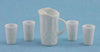 Dollhouse Miniature 1:12 Scale Pitcher and 4 Tumblers, White