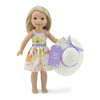 Emily Rose 14" Doll Easter/Spring Chiffon Dress with Matching White Hat | Floral Sundress Outfit | Fits WellieWishers & Similar 14-14.5" Fashion Dolls