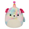 Squishmallows Original 12-Inch Delenne The Rainbow Tie-Dye Dog with Party Hat - Official Jazwares “Happy Birthday” Plush (Medium-Sized)