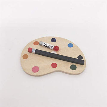 SXFSE Dollhouse Decoration Accessories, 1:12 Dollhouse Miniature Scene Model Articles Paint Palette Tool Pretend Play Toy