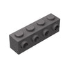 Plwooyur Dark Gray 1x4 Brick, Modified with Studs on Side, 50 Pieces, Compatible with LEGO, Ages 6+