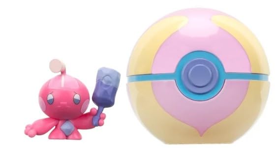 Pokemon Clip 'N' Go Tinkatink and Heal Ball, 2 inch Battle Figure with Bonus Sticker