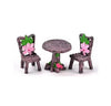 Miniature Furniture Set, Mini Table and Chairs, Wooden Garden Decor for Tiny Houses, Micro Landscape Accessories (C-1)