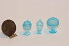 Dollhouse Miniature Chrysnbon Set of 3 Blue Candy Jars