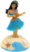 Calsgkspray Blue Solar Powered Dancing Figures Decoration -Hawaii Shaking Head Ornaments Hula Girl -Car Dashboard Interior Decoration Desktop