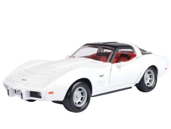 1979 Chevy Corvette C3 White with Black Top and Red Interior Timeless Legends Series 1/24 Diecast Car Model by Motormax 73244w
