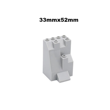 Classic Building Rock Panel 50 Piece, Compatible with Lego Parts and Pieces: Panel Light Gray