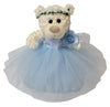 KINNEX COLLECTIONS SINCE 1997 12" Mi Presentacion Teddy Bear with Dress (Centerpiece) ~ B09631P-4 (Baby Blue)