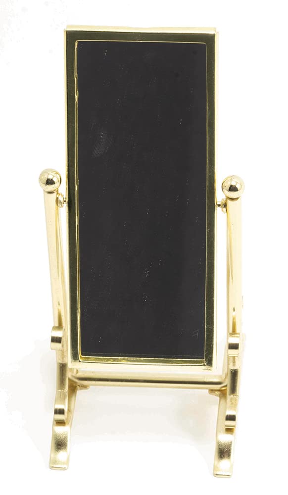 International Miniatures by Classics Dollhouse Miniature Gold Rectangular Floor Tilting Mirror