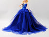 Cora Gu Handmade Sapphire Blue Gown Fit 12 Inch Doll and Doll Not Included