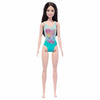 Beach Barbie Doll with Black Hair Wearing Tropical Blue Swimsuit