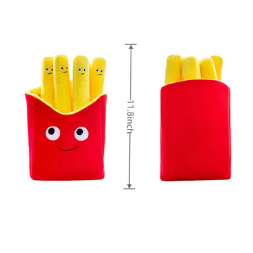 TONGMAN French FriesPlush Stuffed Pillow, 11.8'' Simulation Fries Plush Pillow Food Pillows French Fries Plush Stuffed Pillow, Removable Food Plushies
