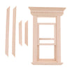 EatingBiting 1:12 Scale mini House Miniature Furniture Unpainted Wooden 2-Pane Sash Window Frames Frame Unpainted DIY Pretend Play Accessories