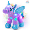 Houwsbaby 14'' Purple LED Light Up Unicorn Stuffed Animal,Unicorn Plush Toy,Glowing Horse Plush Toy Night Light Glitter Present for Kids Boys Girls