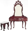 1:12 Scale Mahogany Dressing Table with Stool Set #D0485