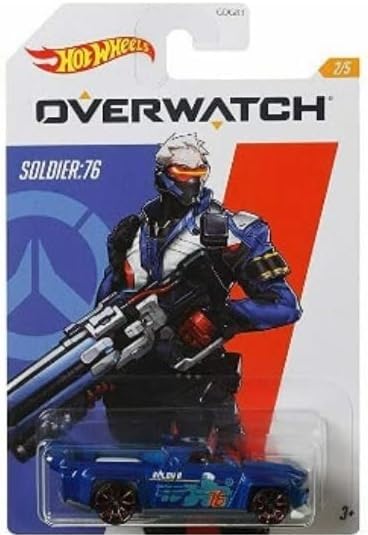 Hot Wheels Overwatch Car Series Die?Cast 5?Pack Bundle- Tracer, Soldier:76, Reinhardt, D.Va & Roadhog | Licensed Blizzard Collectible | 1:64 Scale