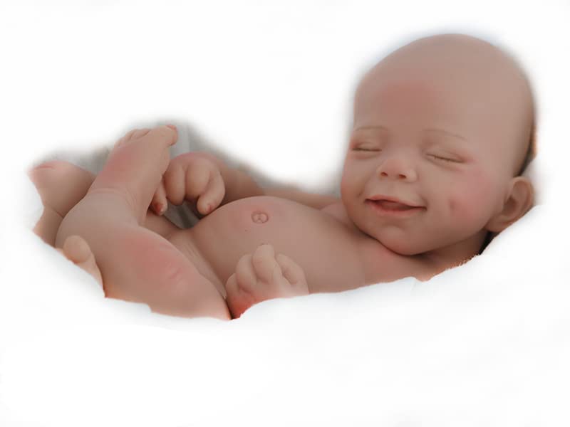 DangTpor 16" Realistic Newborn Silicone Baby Doll - 4.4 Lbs, 3D Painted Skin, Visible Veins, Weighted Sleeping Girl