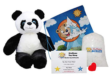Stuffems Toy Shop Make Your Own Stuffed Animal Panda 16" - No Sew - Kit with Cute Backpack!