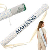 Xelbreelark 35.4 Inch Long Canvas Mahjong Mat Carrying Bag Double Strapped Drawstring Holder Durable Bag Only for Mahjong Lovers, Mat Not Included