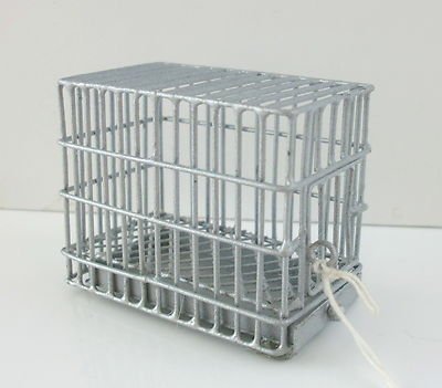 Dollhouse Miniature 1:12 Scale Small Galvanized DOG Cage Eiwf307