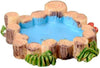 Blue Miniature Mini Water Pool Made Resin DIY Miniature Mini Water Pool Fairy Garden Lawn Ornament for Mountain Dollhouse Decor Craft Garden
