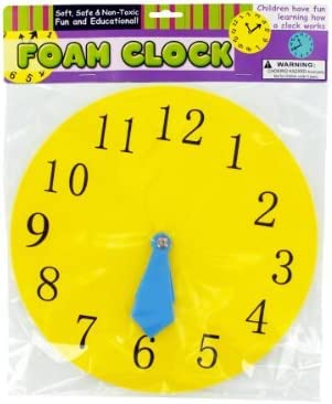 Kole Imports Lot of 2 Foam Clock Fun and Educational Teaching Supplies