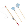 1/12 Miniature Fishing Pole and Nets Dollhouse Decoration Accessories Mini Fishing Rod Mini Fishing Net Miniature Garden Beach Pond Accessories