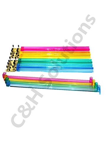 C&H Solutions Color Acrylic Mahjong Pushers 18'' - Set of 4 and Color Acrylic Mahjong Racks 18'' - Set of 4 (Combo)