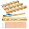 apinud Mahjong Racks with Magnetic Pushers for American Mahjong, 17.3 Inch Wooden Tile Holder Set of 4, Adult Card Game Accessories with Dice