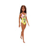 Barbie Fasshion Doll, Beach-Themed Brunette Wearing Pink & Yellow Floral Swimsuit