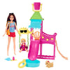 Barbie Skipper First Jobs Playset, Doll, Water Park with Functional Water Slide, Squirting Puppy and Over 5 Accessories, Child Toy, for Ages 3 and Up