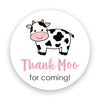 Cow Thank You Favor Stickers - 2"" Round - Set of 40