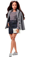 Barbie Signature @BarbieStyle Fashion Doll & Clothing Set, Curvy Brunette with 2 Tops, Skirt, Pants, Coat, Jacket, 2 Pairs of Shoes & Accessories