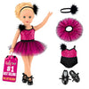 Emily Rose 18 Inch Doll Ballet Clothes Set - 4 PC Pink Ballerina Outfit Leotard, Tutu, Headband & Tap Shoes Set | Dance Recital Costume | Doll Not