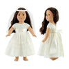Emily Rose 18 Inch Doll Wedding Dress with Veil - White Bridal Gown & First Communion Outfit for American Girl Dolls