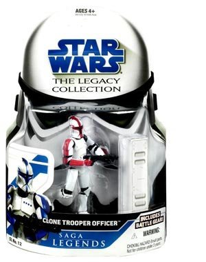 Hasbro Star Wars Saga Legends Basic Figures- Clone Trooper Officer Red