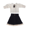 niannyyhouse 1/12 BJD OB11 Doll Clothes White Long-Sleeved Shirt Skirt Doll Dressup (Black)
