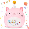ABEARCAR Cute Cat Plush Birthday Gifts for Girls, Soft Cat Plushies Toy Pink Pillow Cat Stuffed Animals Gift for Girlfriend Kids Birthday 8" Cat