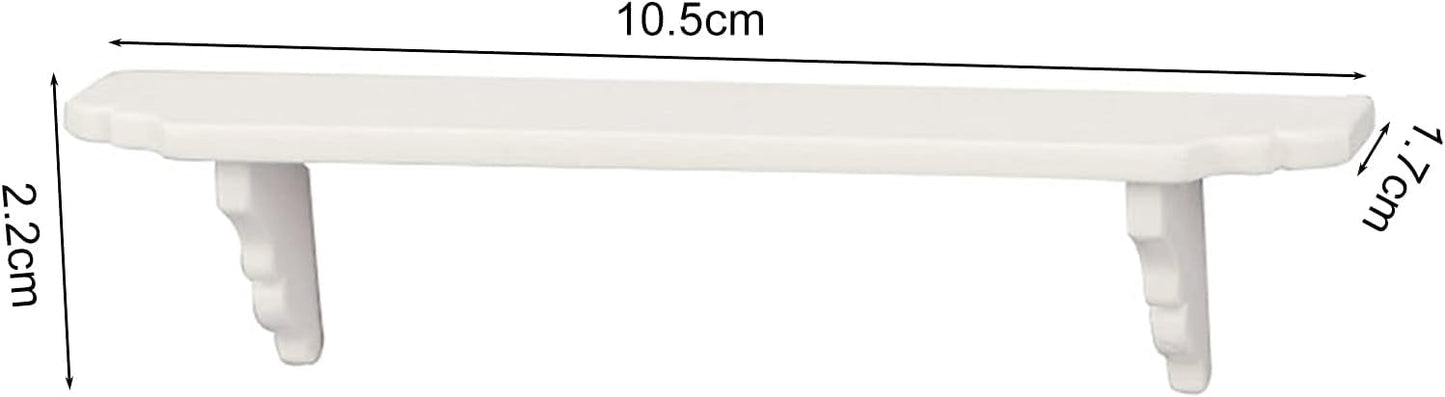 2Pcs White 1:12 Scale Miniature Dollhouse Wall Shelf, Modern Storage Wall Shelf for Kitchen Scene, Dollhouse Decor Accessories