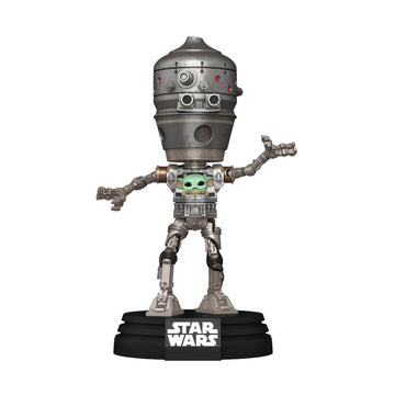 Funko Pop! Star Wars: The Mandalorian Lights and Sounds Deluxe IG-12 with Grogu, 6.75 inches
